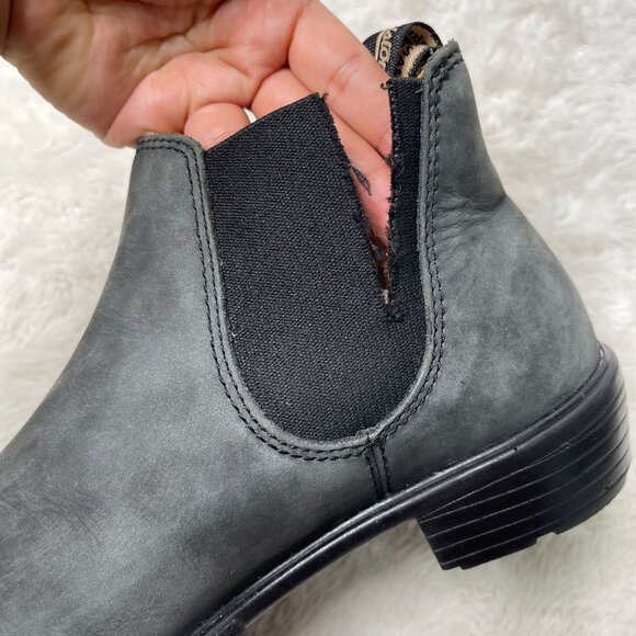 Blundstone Women's Grey Black Ankle Leather Boot Slip On Shoes Size 7.5 US - Picture 13 of 15